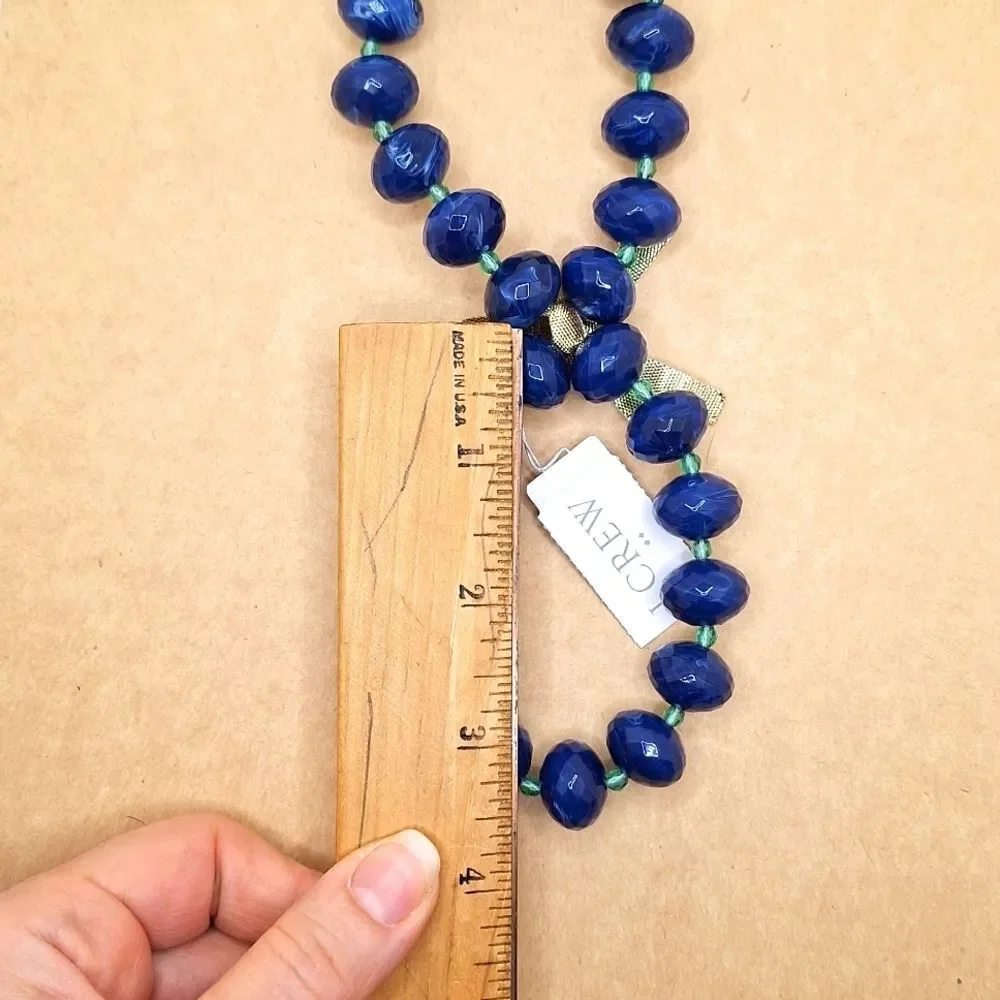 J.Crew Chunky beaded bracelets blue green gold  jewelry
